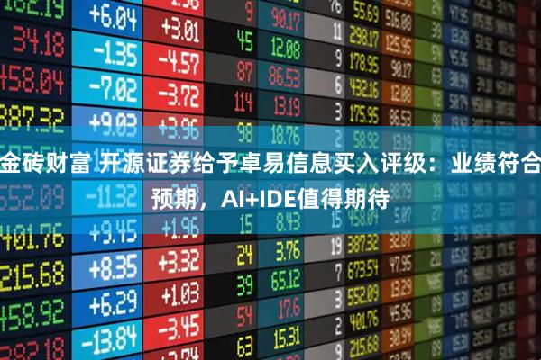 金砖财富 开源证券给予卓易信息买入评级：业绩符合预期，AI+IDE值得期待