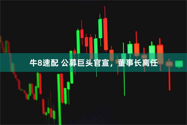 牛8速配 公募巨头官宣，董事长离任